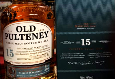 Tasting Old Pulteney 15-year-old single malt whisky.